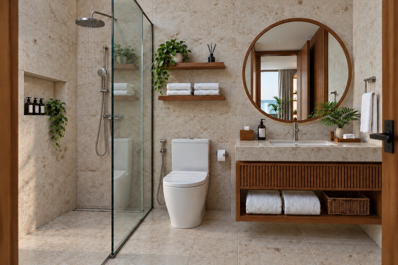 Stone en-suite bathroom