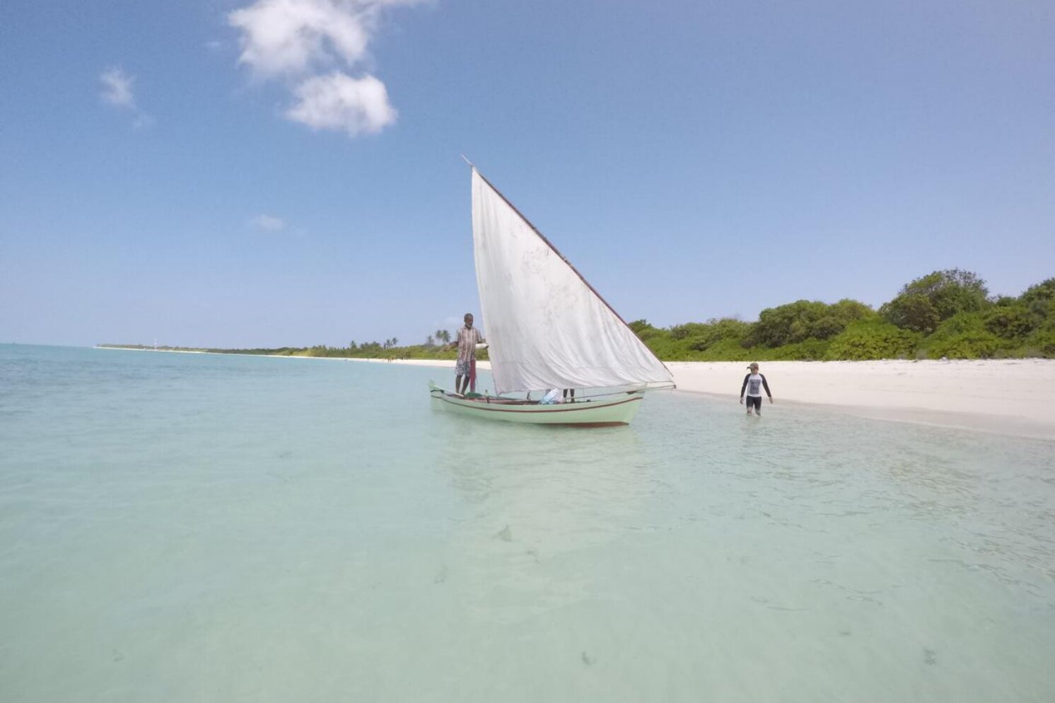 Traditional sailing boat on the lagoon