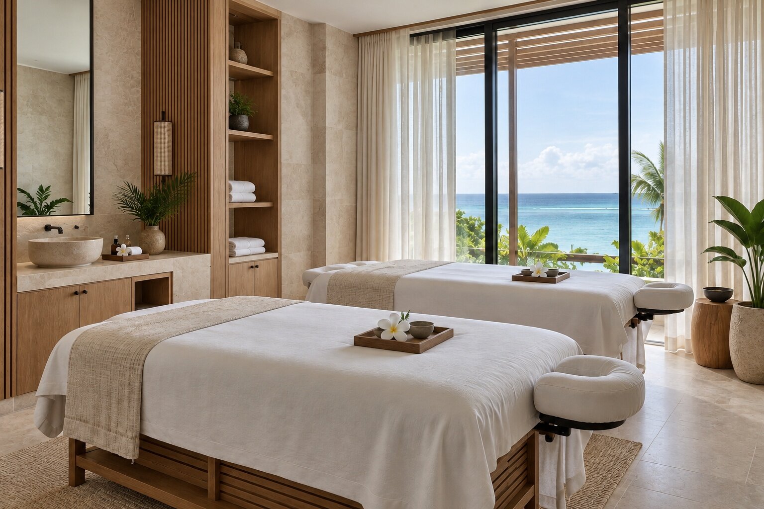 Couples treatment room in the spa
