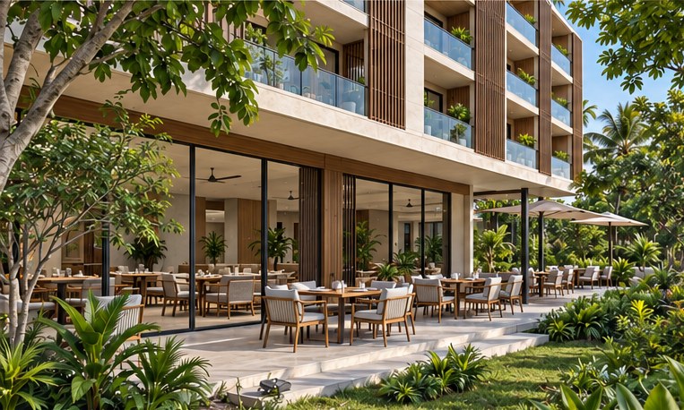 Emira's garden terrace, artist's impression