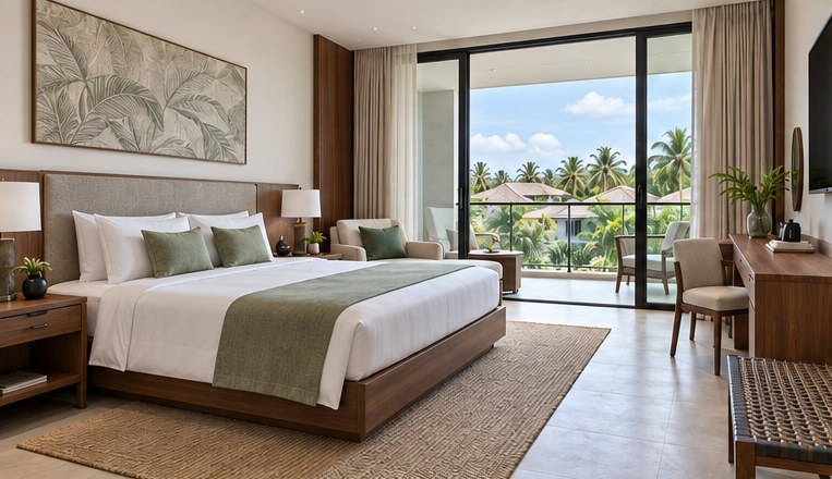 Emira guest room opening onto a private balcony, artist's impression