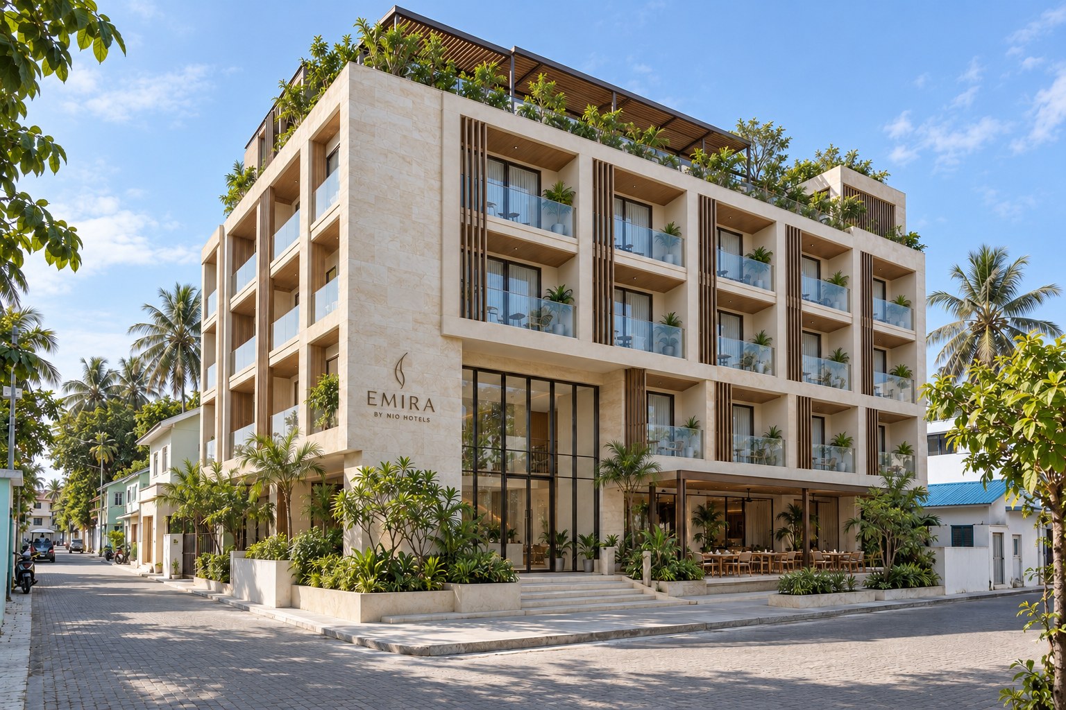 Emira Hotel's modern facade, artist's impression
